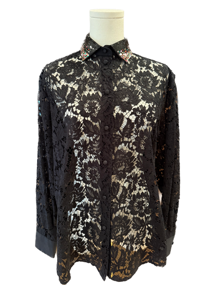 Valentino Lace Button Down