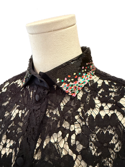 Valentino Lace Button Down