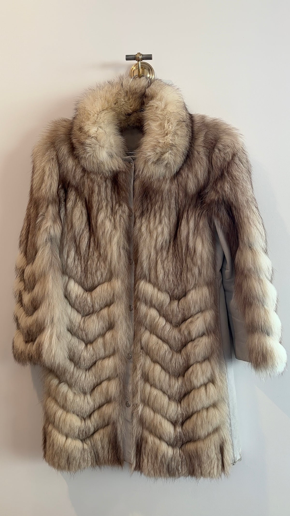 Dior Chevron Fox Fur Coat