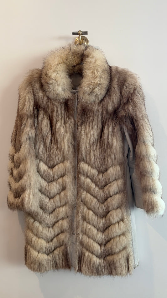 Dior Chevron Fox Fur Coat