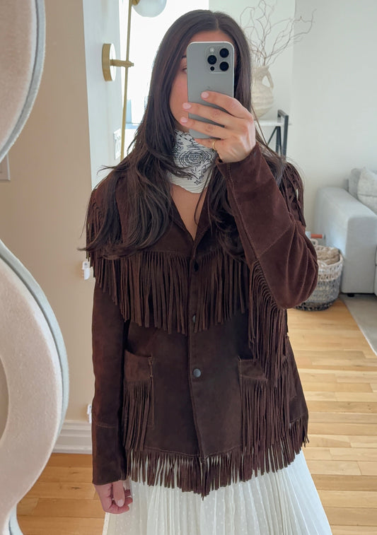 Brown Suede Fringe Jacket