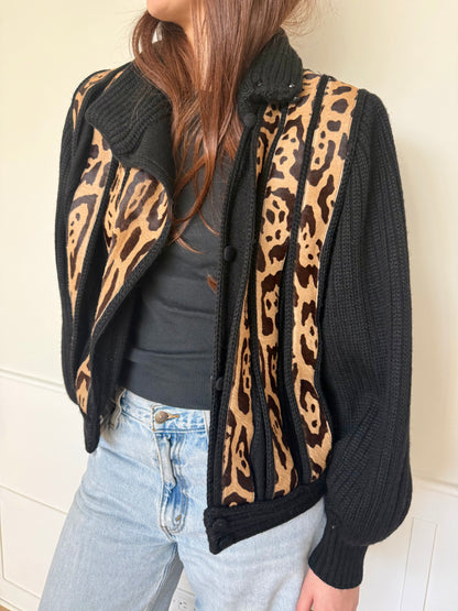 Ponyhair and Wool Bomber Jacket