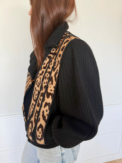 Ponyhair and Wool Bomber Jacket