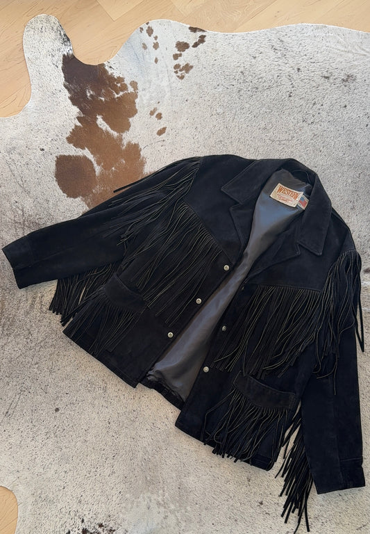 Black Suede Fringe Jacket