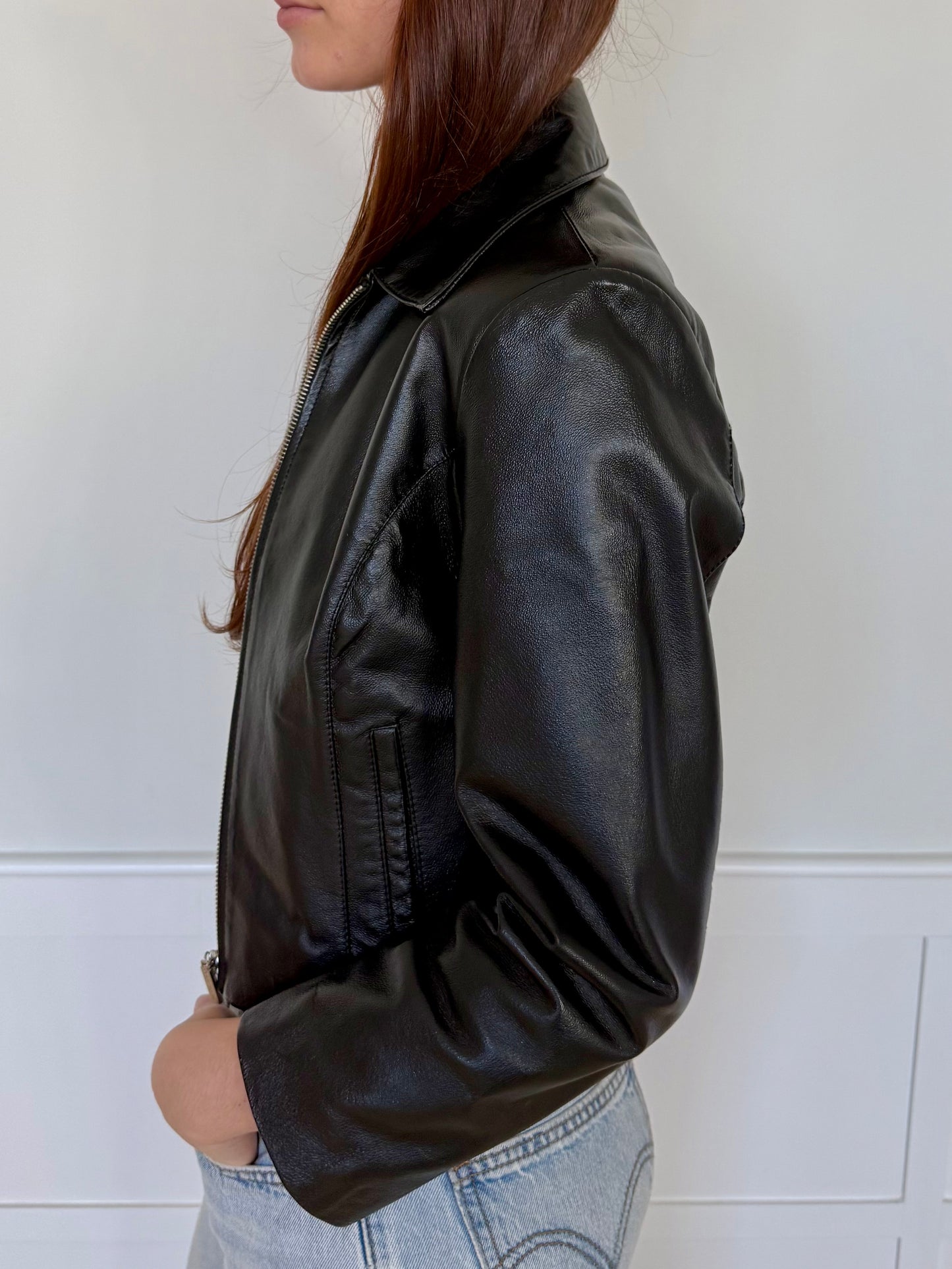 Cropped Leather Jacket