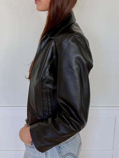 Cropped Leather Jacket