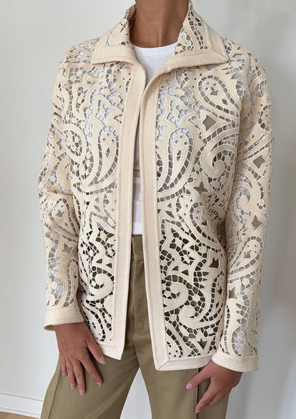 Vintage Cream Lace Jacket