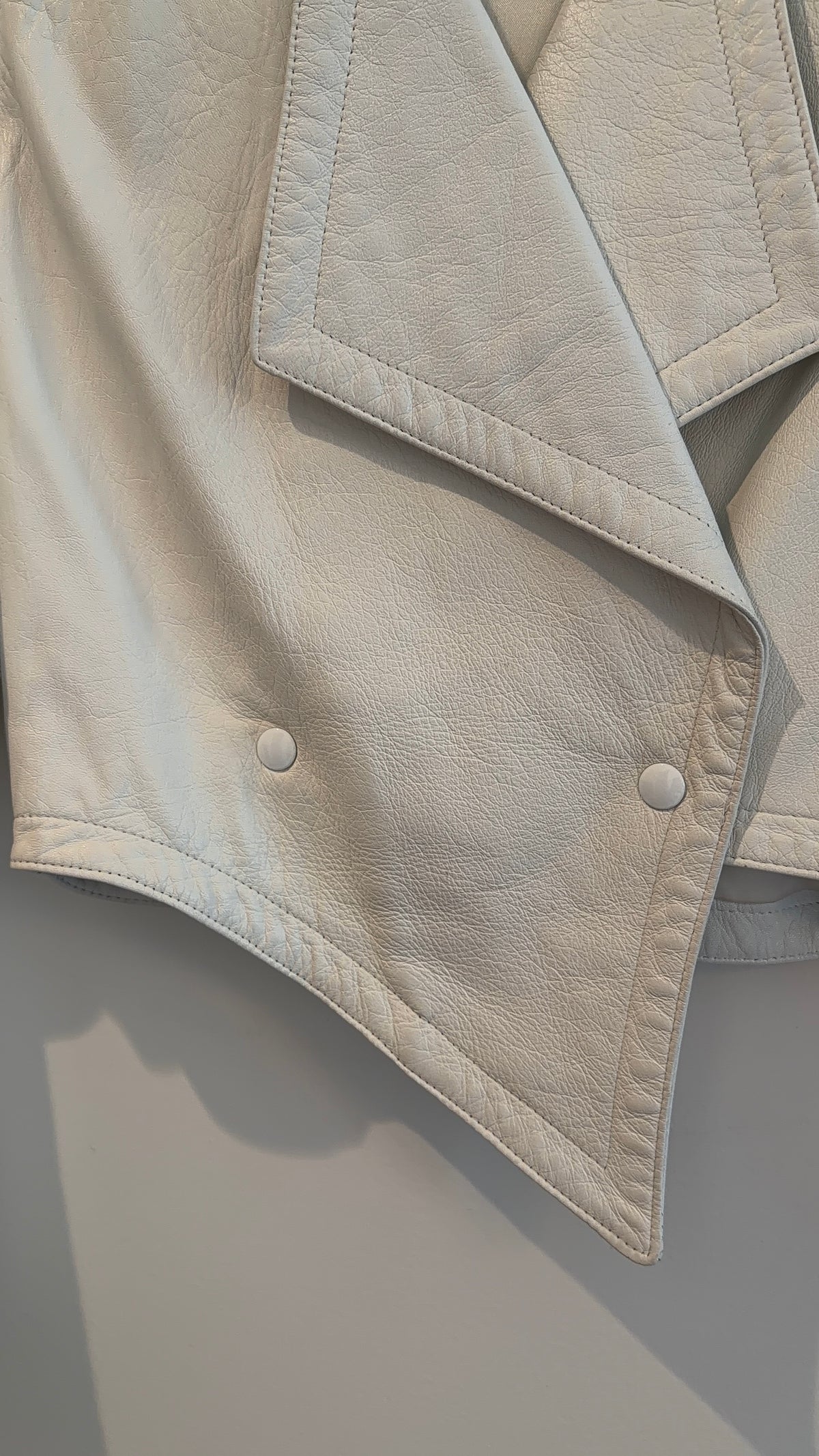 White Leather Cropped Jacket