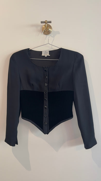 Valentino Velvet Corseted Jacket/Skirt Set