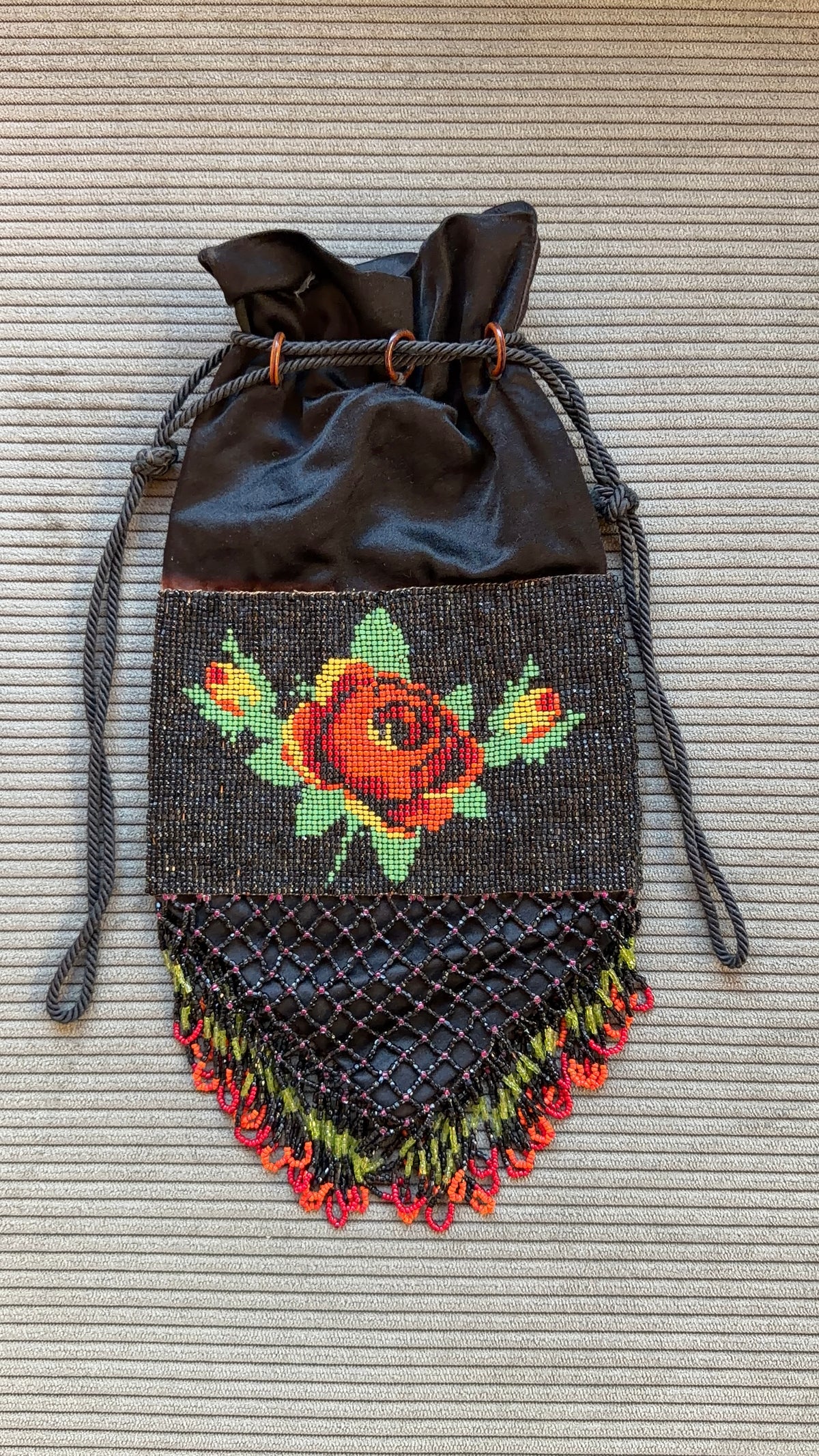 Antique Rose Beaded Bag