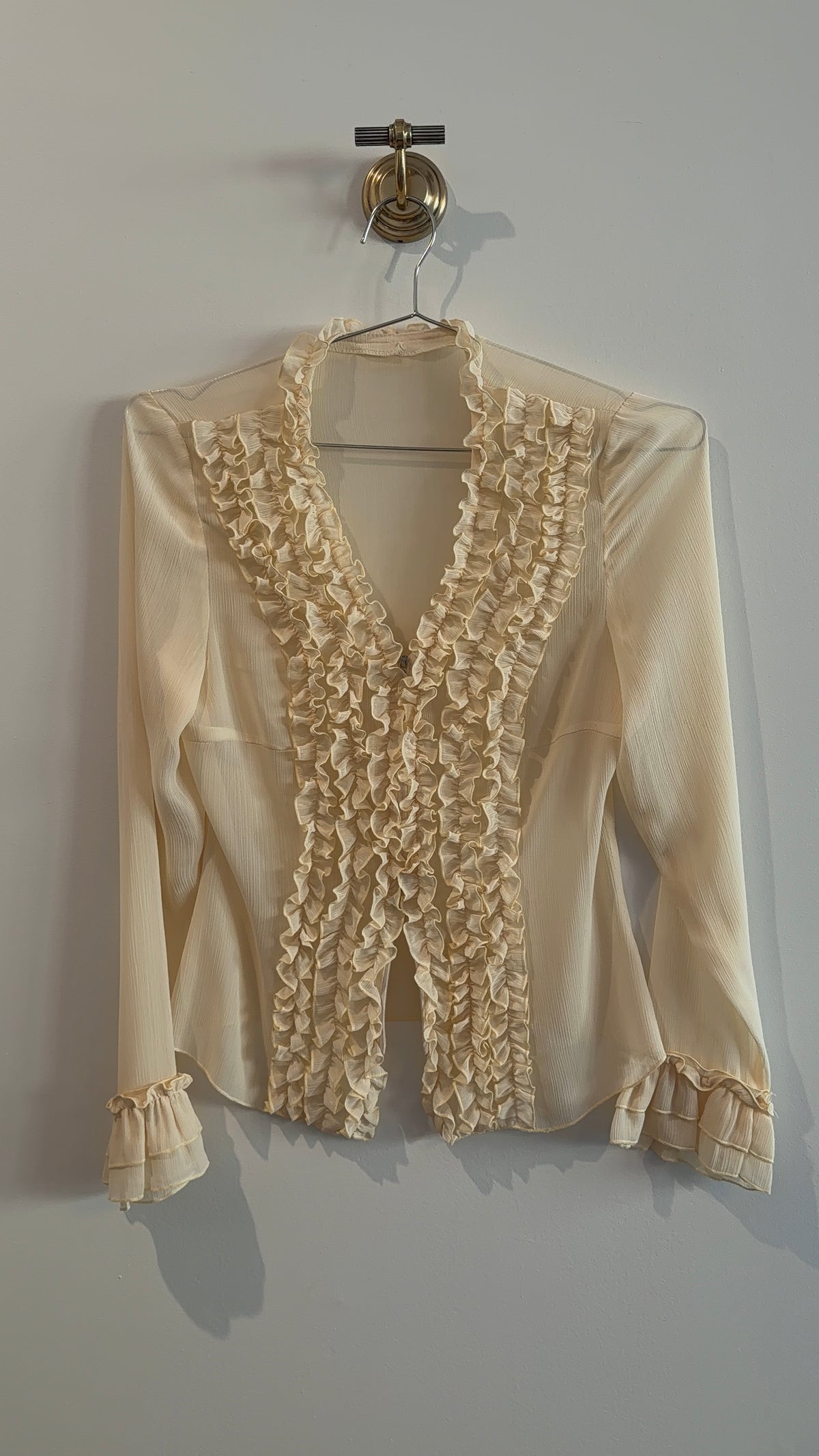 Vintage Sheer Ruffle Blouse