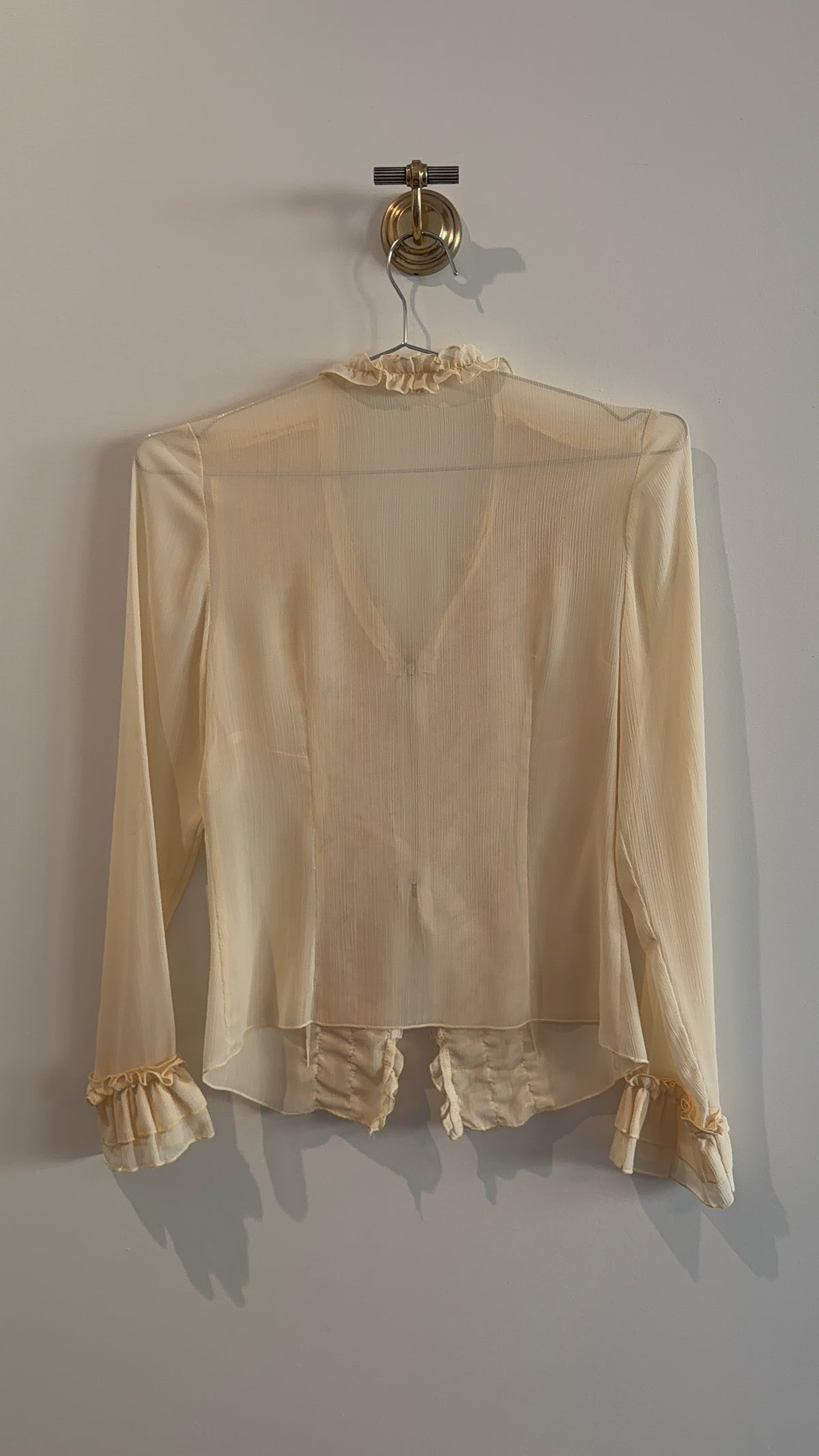 Vintage Sheer Ruffle Blouse