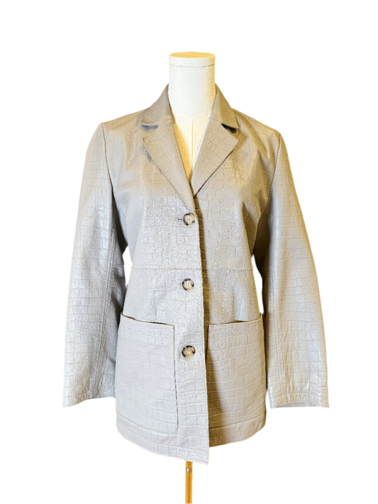 Toteme Grey Leather Blazer