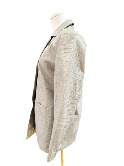 Toteme Grey Leather Blazer