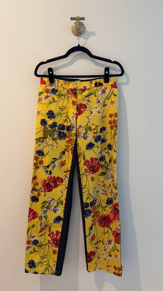 Dolce & Gabbana Floral Silk and Denim Pants