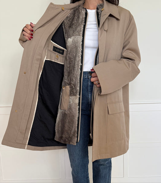 Valentino Trench Coat with Detachable Fur Lining
