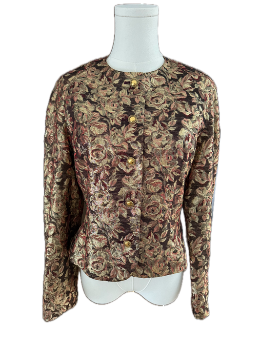 Gold Floral Jacquard Jacket