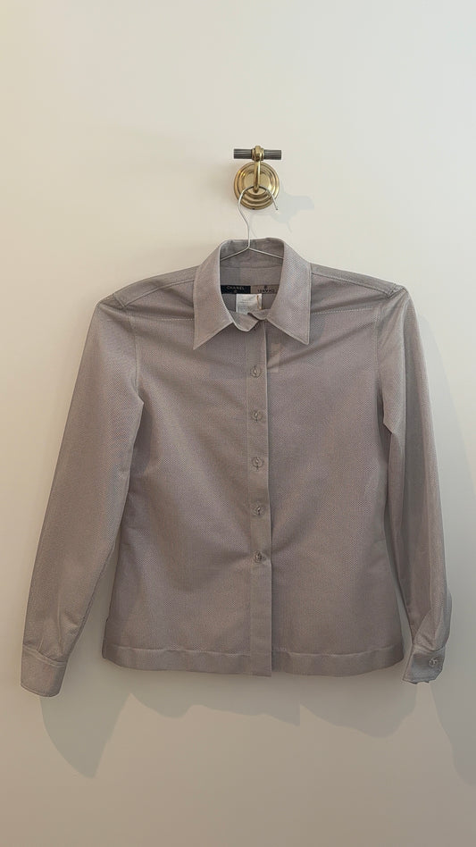 Chanel Perforated Button Down Shirt