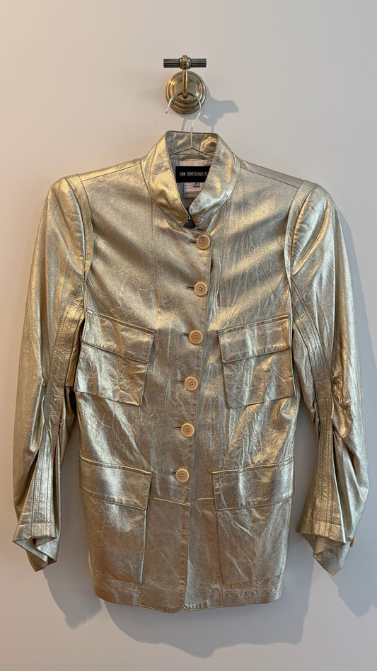 Ann Demeulemeester Gold Leather Jacket