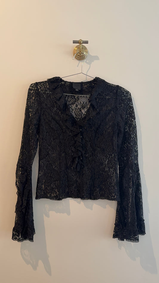 Anna Sui Black Lace Blouse