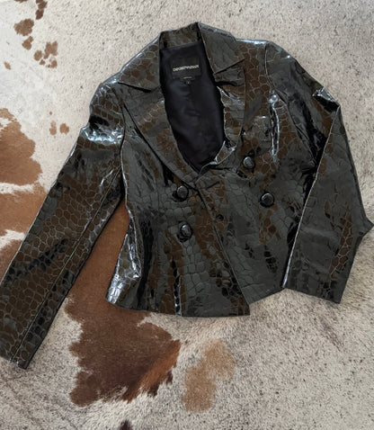 Armani Reptile Embossed Leather Jacket