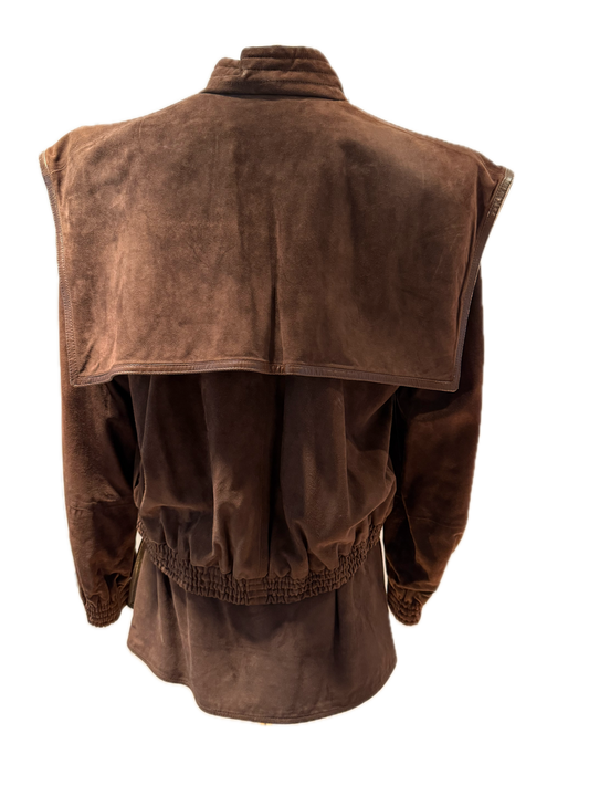 Valentino Suede Bomber Jacket and Mini Skirt Set