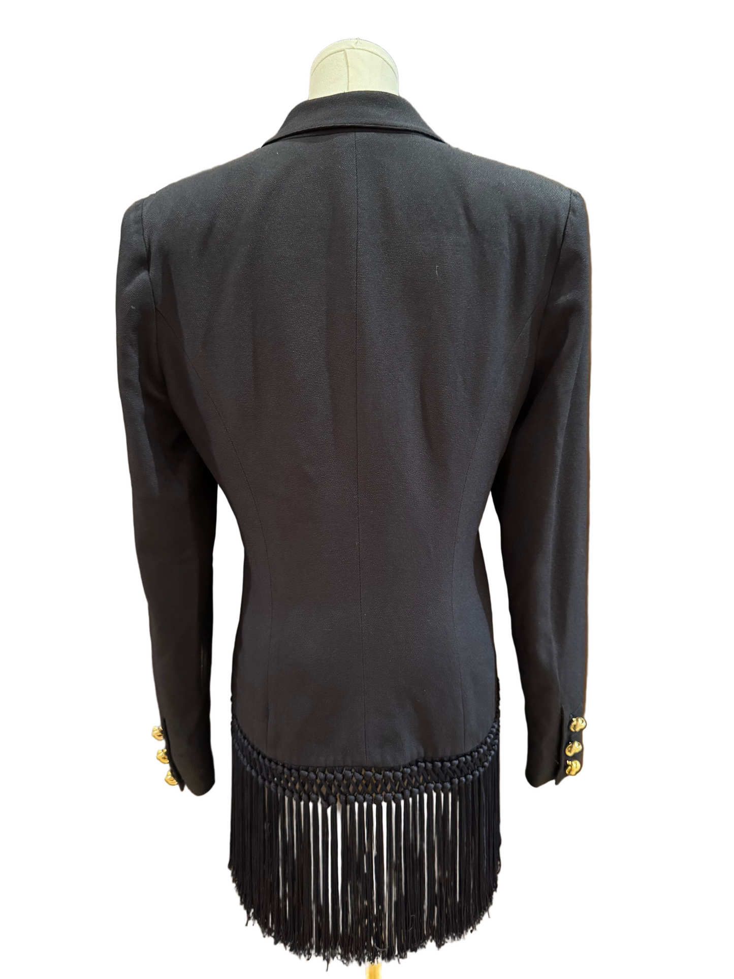 Valentino Navy Fringe Blazer
