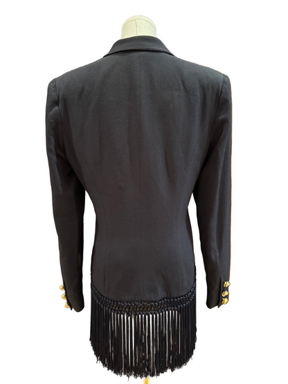 Valentino Navy Fringe Blazer