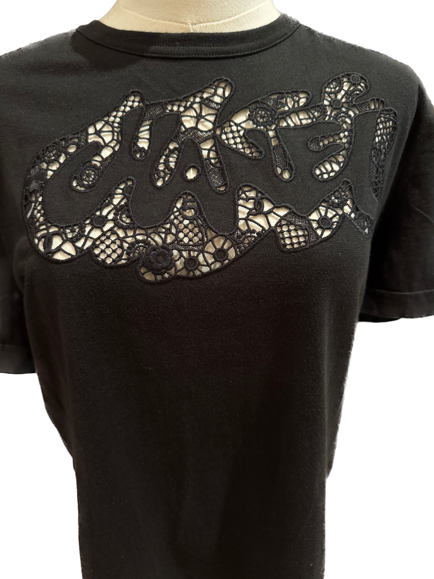 Chanel T-Shirt with Lace Logo Insert