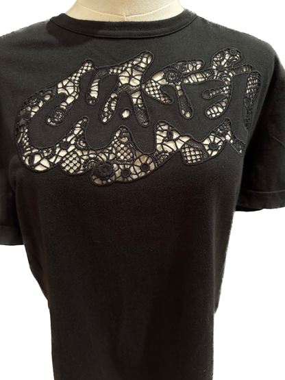 Chanel T-Shirt with Lace Logo Insert