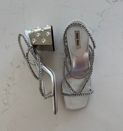 Miu Miu Embellished Block Heels