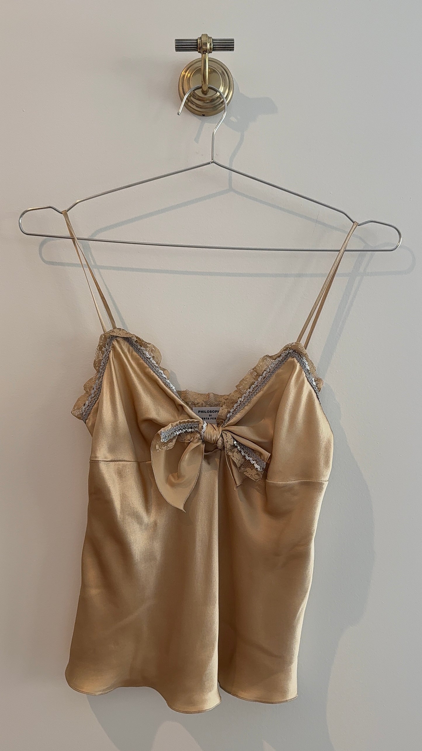 Philosophy di Alberta Ferretti Gold Silk Top
