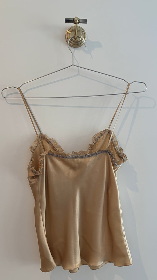 Philosophy di Alberta Ferretti Gold Silk Top