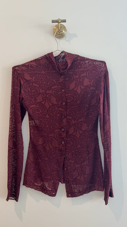 Romeo Gigli Sheer Patterned Top