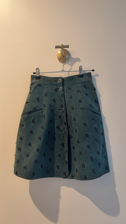 Alaia Suede Embellished Skirt