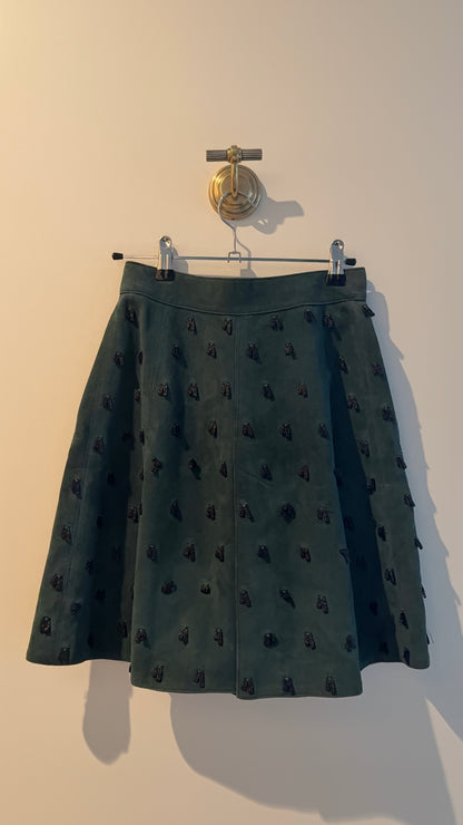 Alaia Suede Embellished Skirt