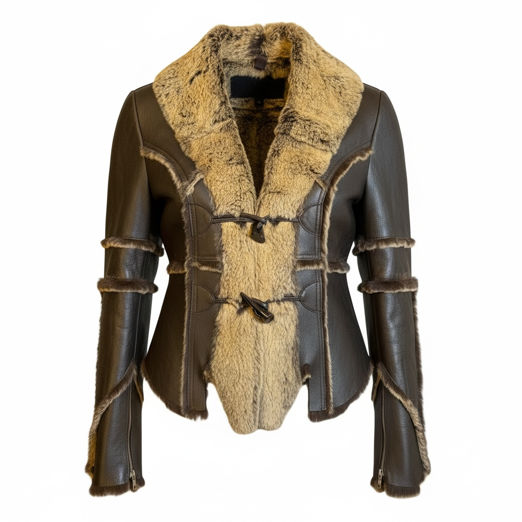 Leather and Rabbit Fur Jacket