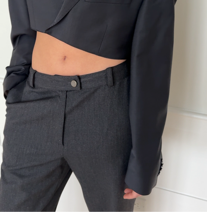 Chanel Grey Wool Trousers