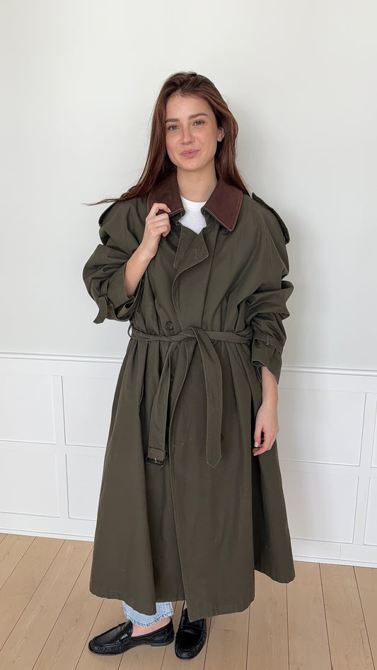 Christian Dior Green Trench Coat